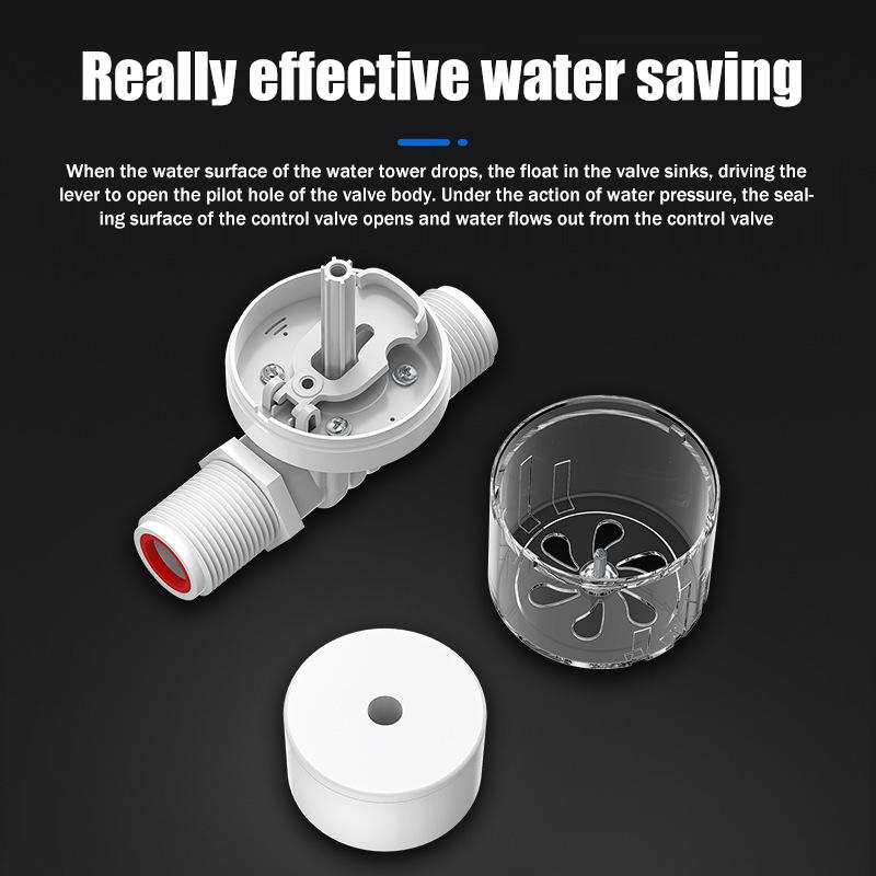 Torre valvola di controllo automatico del livello dell'acqua da 1/2" 3/4" con sfera galleggiante installata all'interno del serbatoio, ingresso e uscita senza spina.