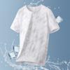 T-shirt a maniche corte mimetica in seta ghiacciata da uomo, sottile, larga, ad asciugatura rapida, per corsa, sport, elastica, taglia grande