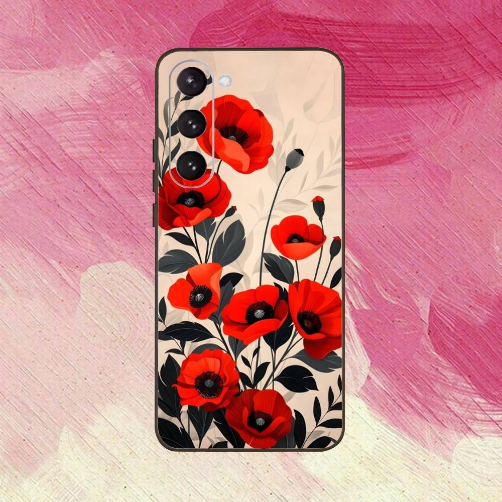Floral Plant Pattern  Phone Case For Samsung Galaxy A73,A72,A71,A70,A53,A52,A51,Others Soft Black Cover