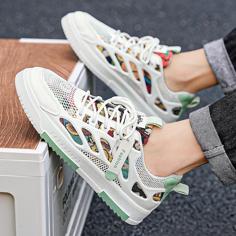 Letní prodyšné pánské boty deodorantní duté říční síťované boty pánské outdoorové boty pro volný čas pánské protiskluzové boty na prkno