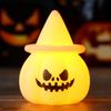 Halloween Pumpkin Night Light, LED Light-up Witch Hat Pumpkin, Spooky Cartoon Pumpkin Table Lamp for Holiday Party Decoration