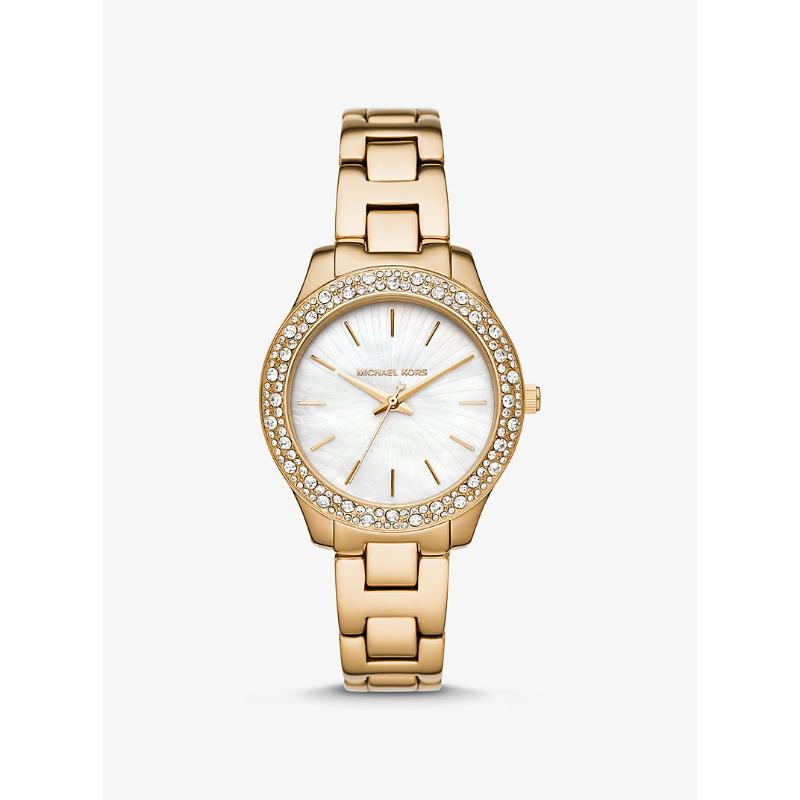 

Часы Michael Kors Liliane с паве, золотистый тон, MK4555 золотой