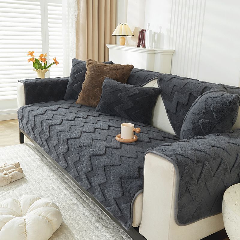 

Мягкий чехол для дивана, нескользящий чехол для дивана, толстый чехол для подушки, защитный чехол для мебели 70*70cm темно-серого