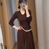 26 Autumn/Winter Elegant French Women's Two-Piece Set: Stunning Top and Skirt for a Youthful Look