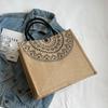 Large Capacity Linen Shoulder Bag for Women's New Ethnic Style Fashion Handbag KTB