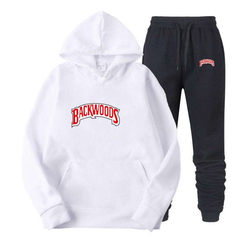 Tide brand sweater set BACKWOODS printed men's and women's fleece hoodie two-piece set