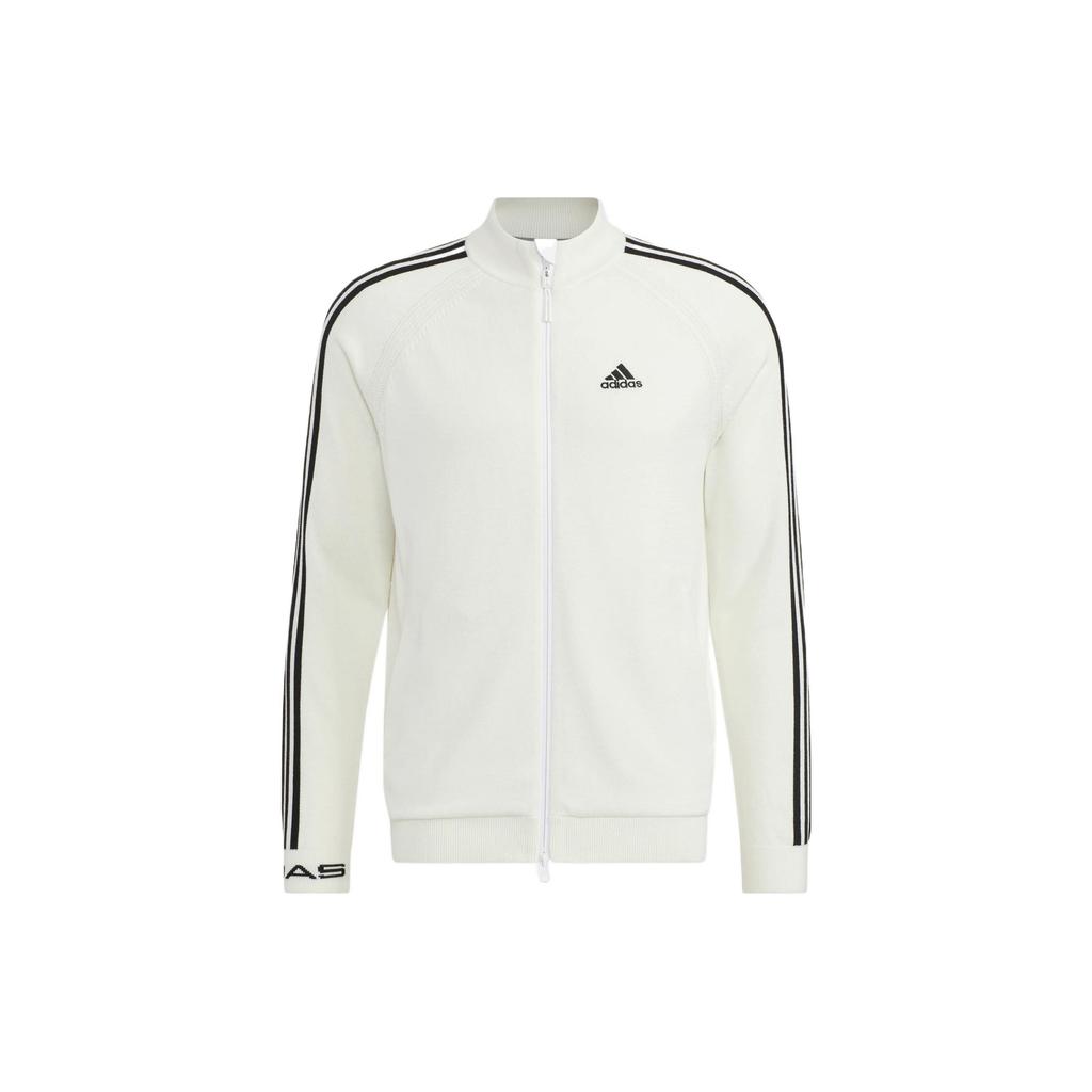 Adidas Stand Collar Logo Print Classic Three-Stripe Zip Jacket Men Jackets White HP1993