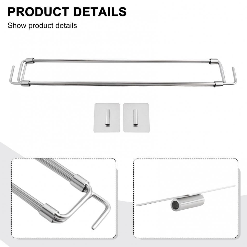 RV Secure Adjustable Bars Tension-Style 12.5-22.3\ Stainless Steel Rods Food