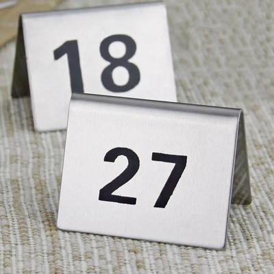 10Pcs/Set Stainless Steel Table Number Plate Double Sided Numbered 1 Through 20 Digital Card Plate Restaurant Hotel Desk Number