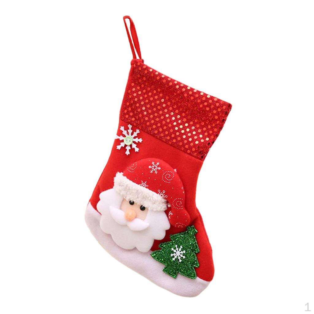 Embroidered Sequin Christmas Stocking Decorative Pendant Ornament