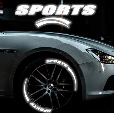 Für Reifen-Reflexbuchstabenaufkleber (4 Räder) Sport + Klinge