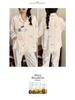 2026 Women's Cartoon Pajamas Set: Imitation Cotton, Chest Pads, Long Sleeve Cardigan & Pants for Spring/Autumn, Plus Size 200 Jin