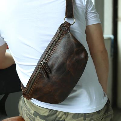 New Leather Men's Retro Bag, Cowhide Shoulder Crossbody Bag, Fashionable Bag