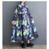 Loose and Thin Fashion Long-sleeved Printed Mid-length Dresses