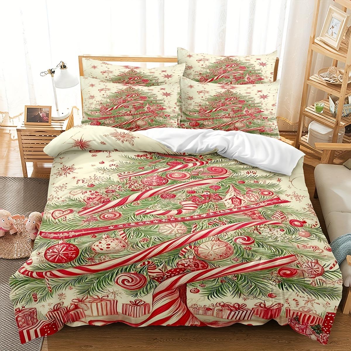 

С РОЖДЕСТВОМ Постельное белье Комплект 3D Принт Пододеяльник Комплект Мягкий Односпальный Двуспальный Размер Комплект для Кровати Новогодняя Елка Домашние Украшения Eu Single 135x200cm