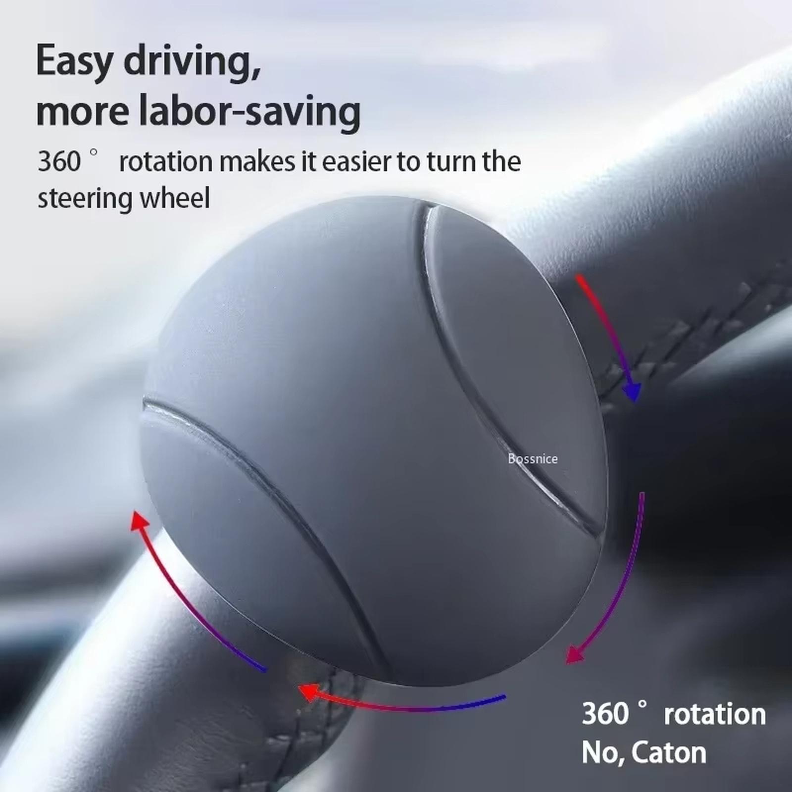 

Car Steering Wheel Knob, Non- Silicone Steering Wheel Knob, 360° Rotatable Steering Wheel Aids Power Handles one size чорний