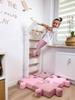 Wall Gym Kids Home Gym Children Wall Bars Wooden Climbing Frame Gym Rings Indoor Playground Toddler White