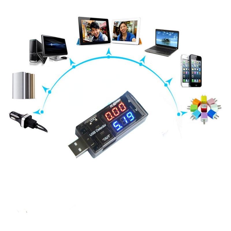 Red+Blue Dual USB Current Voltage Charging Detector Tester Battery Voltmeter Ammeter Charger Doctor