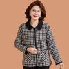 Giacca a quadri chic da donna di mezza età - Blazer casual con revers per primavera/autunno