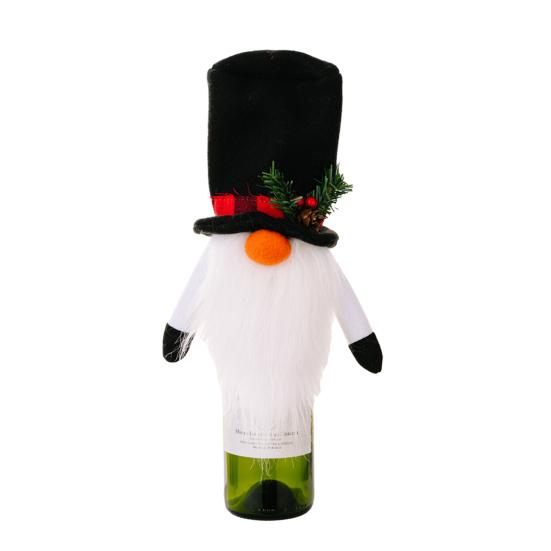 Champagne Bottle Cover Increase Atmosphere Reusable Fine Workmanship Wide Application Gift Decorate Cartoon Plush Christmas Wine Bottle Clothes