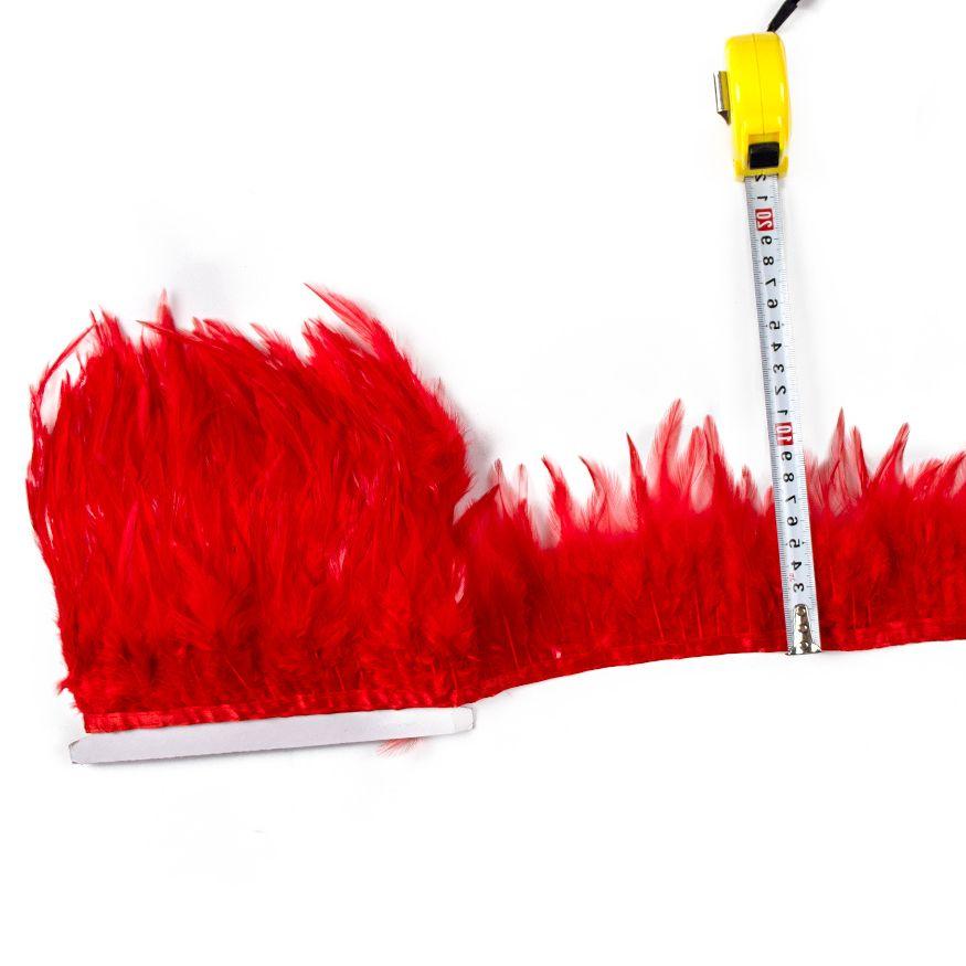 Feather5 10Meters Rooster Feather Trim 8-13CM Colored Chicken Feathers Ribbon  3-5" Saddle Pheasant Feathers Trim Fringe
