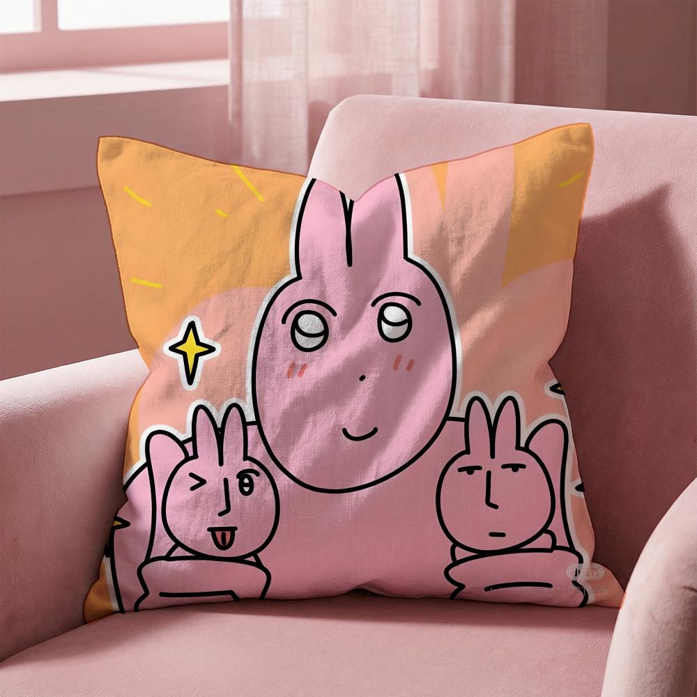 my friend rabbit Cushion Cover Multi-Scene Pillow Cover for Home & Car - Reversible, Soft & Durable for Daily Use