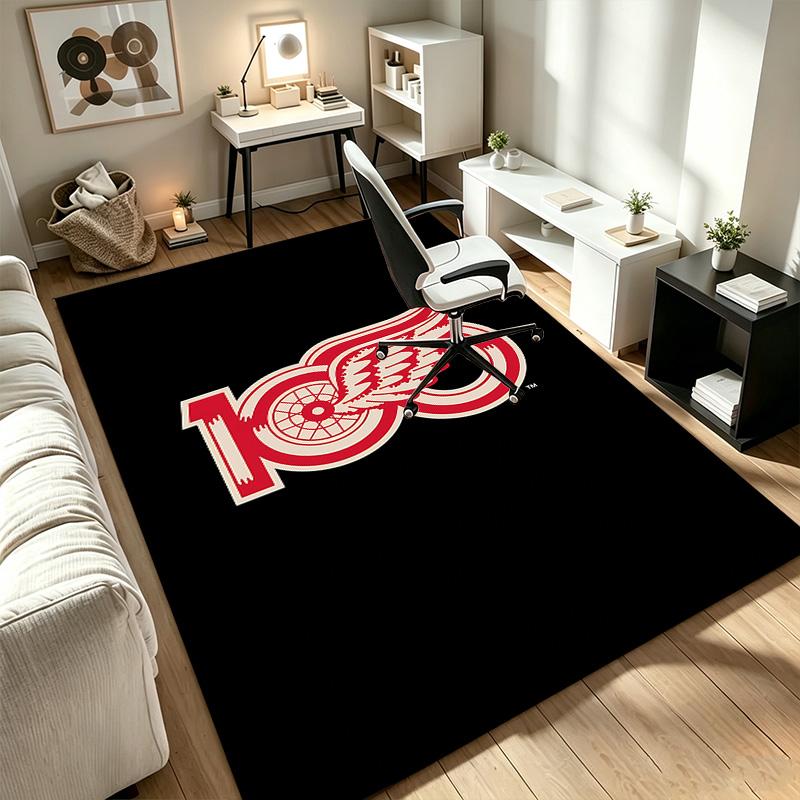 Detroit Red Wings A Rug Suitable for Office Chair Areas Living Rooms and Computer Desks Perfect for Home Offices and an Ideal Holiday Gift