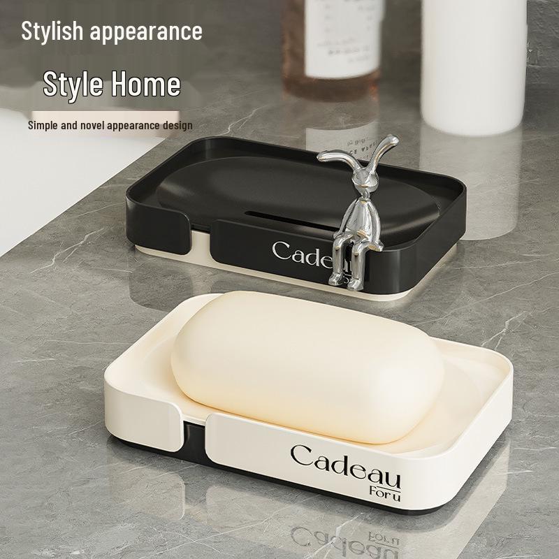 Double Layer Soap Dish for Dorm Bathroom - Countertop Storage and Drain Box
