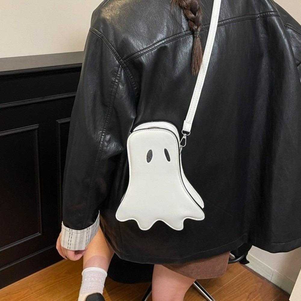 PU Leather Halloween Ghost Bag Cartoon Crossbody Bag Cute Shoulder Bag Holiday