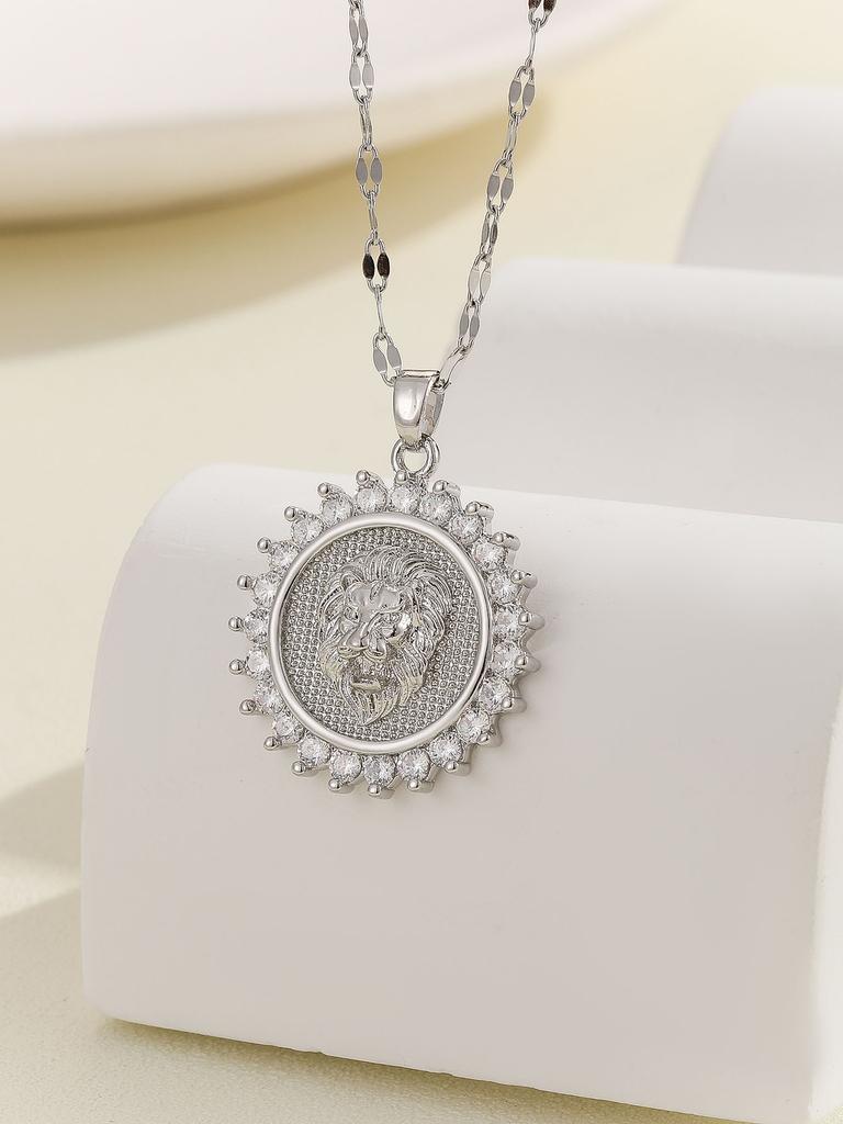 European and American Personalized Design with Micro Inlaid Zircon Santa Maria Series Necklaces In Colorful Religious Fashion