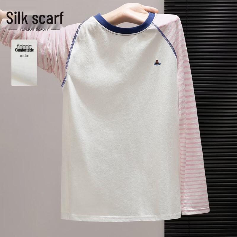 Women s Slim Fit Color Block Long Sleeve Lyocell Top S
