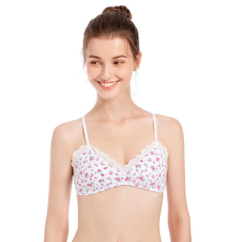 

Кружевное кружевное нижнее белье женское, маленький цветочный бюстгальтер, легкий дышащий бюстгальтер с пряжкой сзади, регулируемые бретели L белый