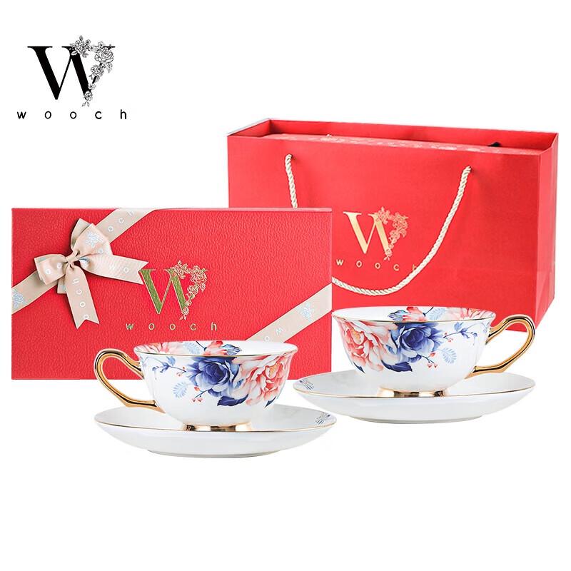 WOOCH English Afternoon Tea Luxury Couple Teacup and Saucer Gift Set