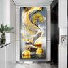 Modern Golden Rich Tree Canvas Painting Wall Art New Chinese Gold Deer Zen Stone Posters for Porch Wall Decoration Room Decor