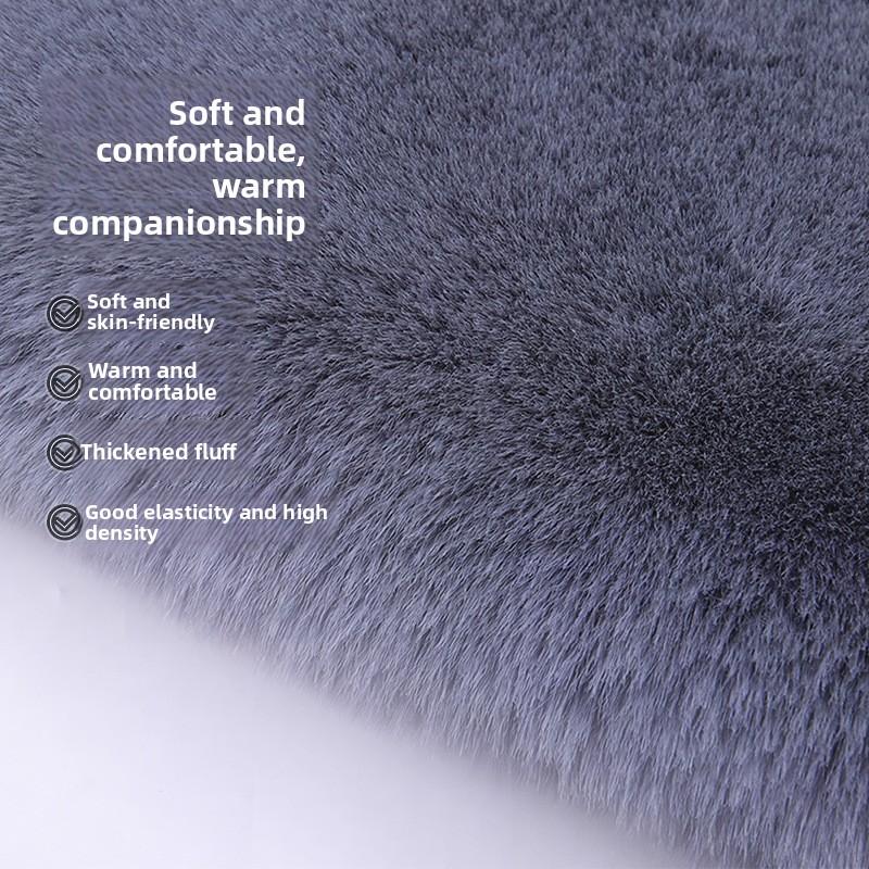Car Seat Cushion Winter Plush Imitation Rabbit Fur Warm Single Seat Square Cushion Free Bundle Warm Seat Cover