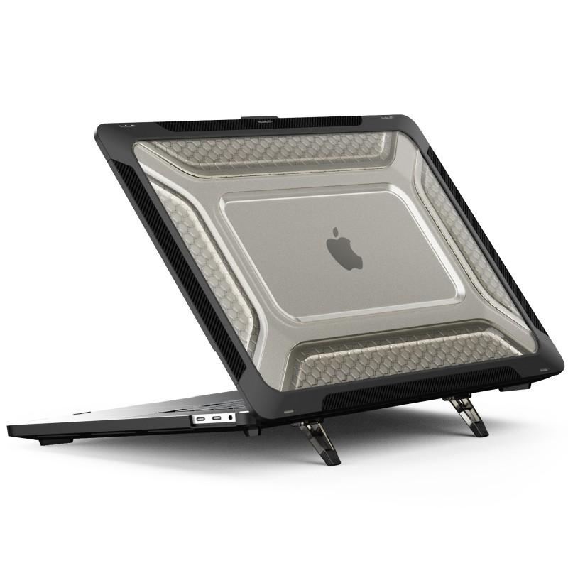 MacBook Pro 16 14 Protective Case With Cooling Stand Support M1 M2 M3 Laptops - Hard Shell Cover In Black Gray Beige Blue