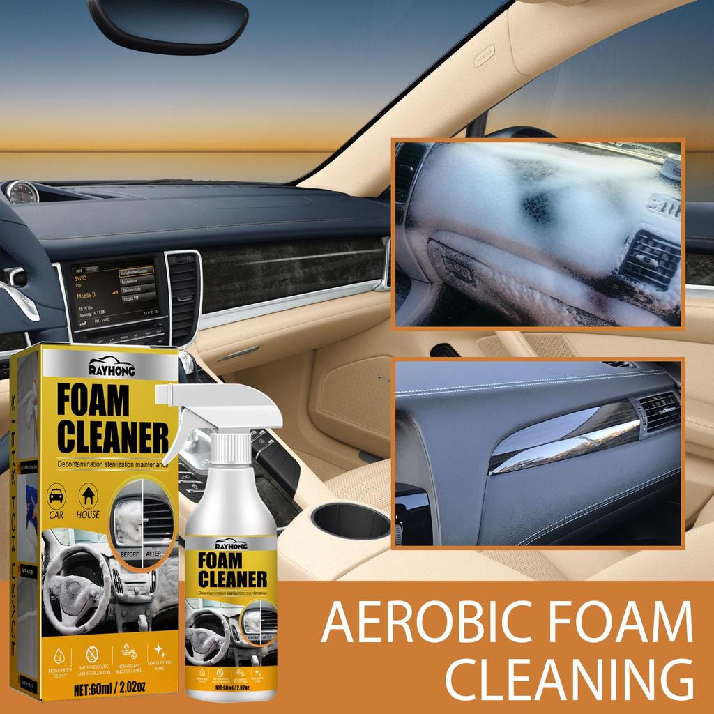 Rayhong Car Interior Foam Cleaner Waterless Stain Remover Seat Headliner Dashboard Foam Cleaner