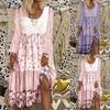 2025 European & American Sleeveless Round Neck Printed Dress for Women