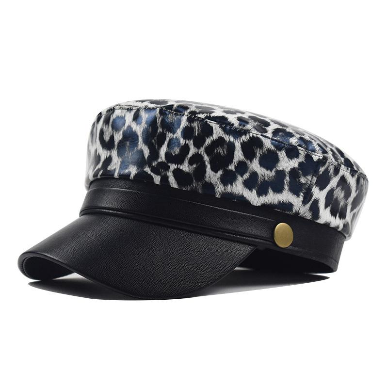 New Han-Style Leopard-Print Trendy Baseball Cap For Children, Suitable For Autumn And Winter, Retro Flat-Top Hat