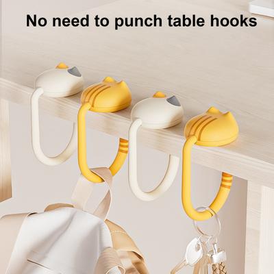 1/2Pcs Schreibtisch Haken Handtasche Kleiderbügel Lustige Katze Design Starke Last-lager Einfach zu