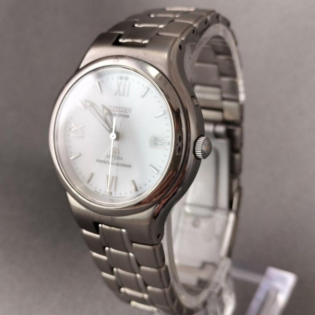 Used [Working Item] CITIZEN Atessa Eco Drive Perpetual Calendar Watch E760-K17691 Solar Titanium