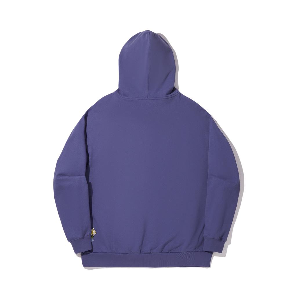 Li Ning Cross-Border Collaboration Series Sports Casual Simple Solid Color Printed Hoodie Men hoodies Twilight-Blue AWDV691-3