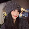 Love Heart Embroidered Beanie Cap for Women Thicken Warm Woolen Knitted Elastic Ear Protection Skullcap Outdoor Ski Snow Hats