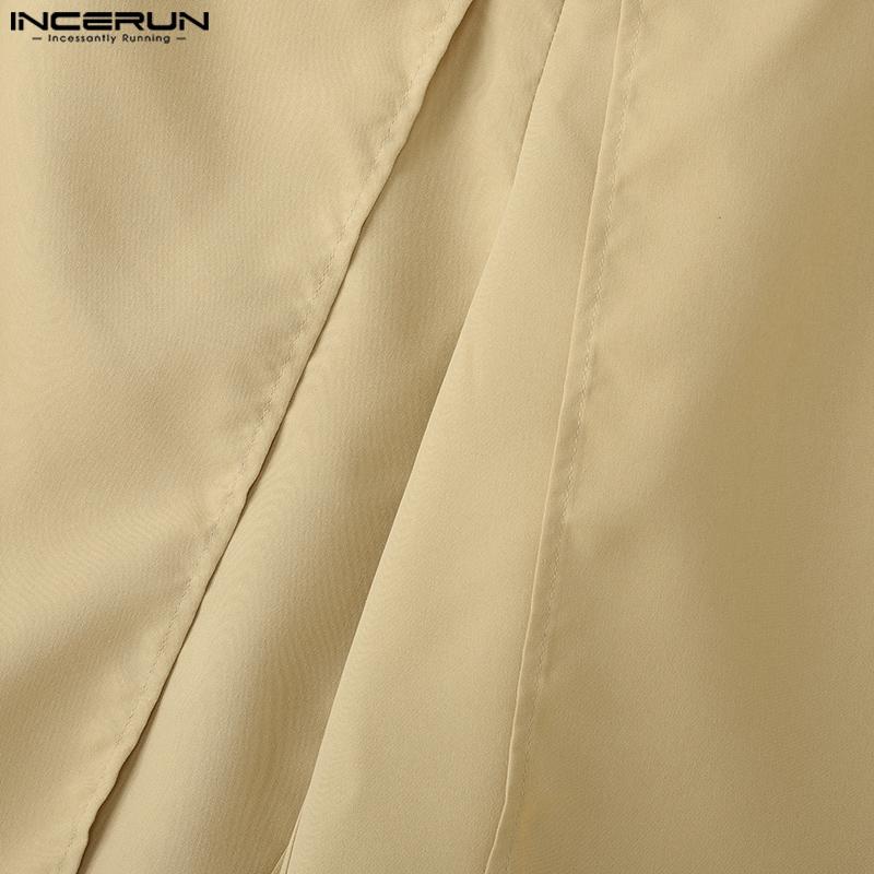 INCERUN Pánské Zapínání na zip Knoflík v pase Vrstvené Ležérní Široké šortky