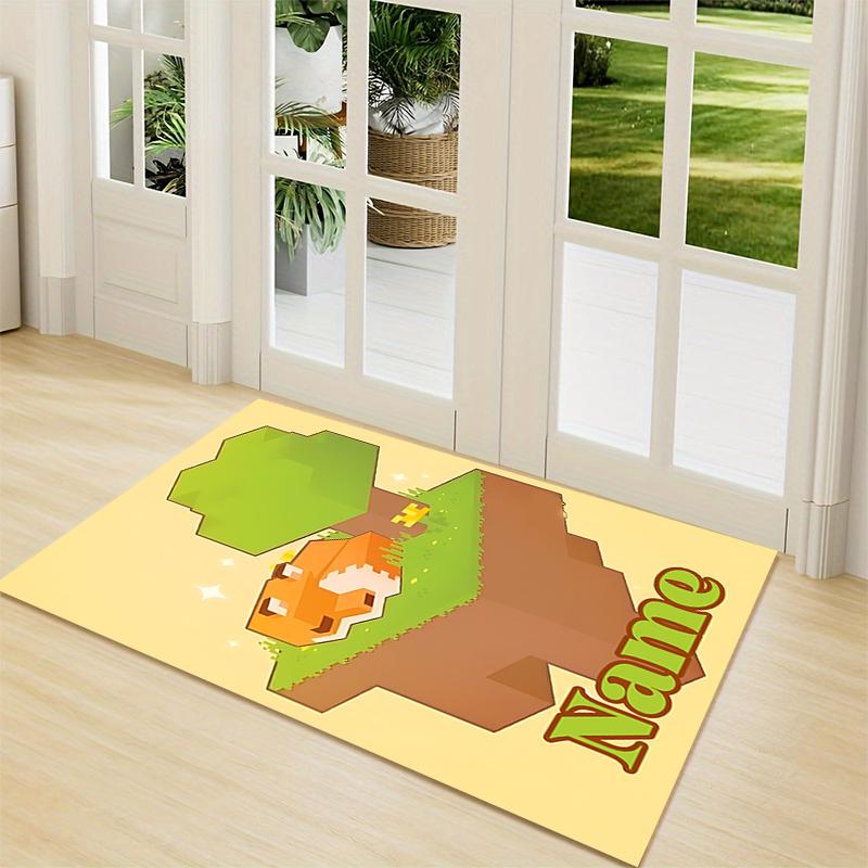 Custom Name Minecraft Adventure Quest Carpet Rug Customizable Soft Washable Anti-Slip Home Living Room Sofa Mats Personalized Rug. 0909408