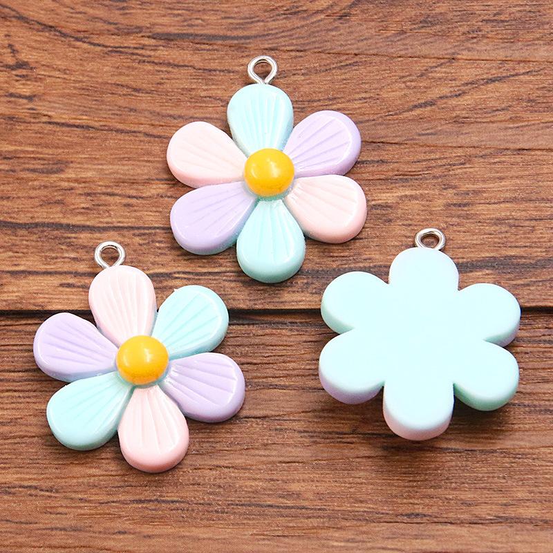 10Pcs 24*30mm DIY Resin Accessories Plant Flower Pendant Jewelry Accessories