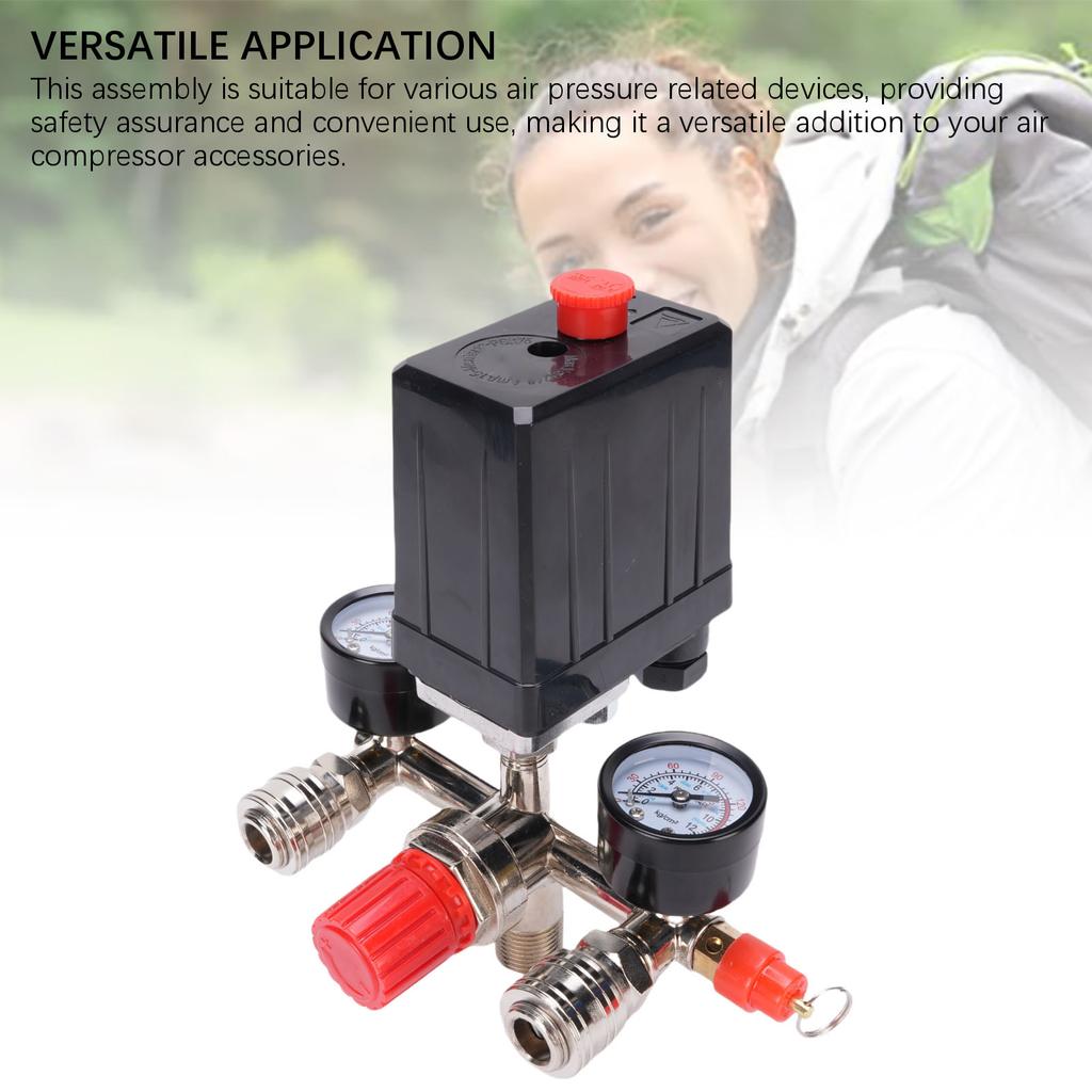 Air Compressor Pressure Switch 175PSI Vertical Switch Manifold Regulator with Valve Control Regulato