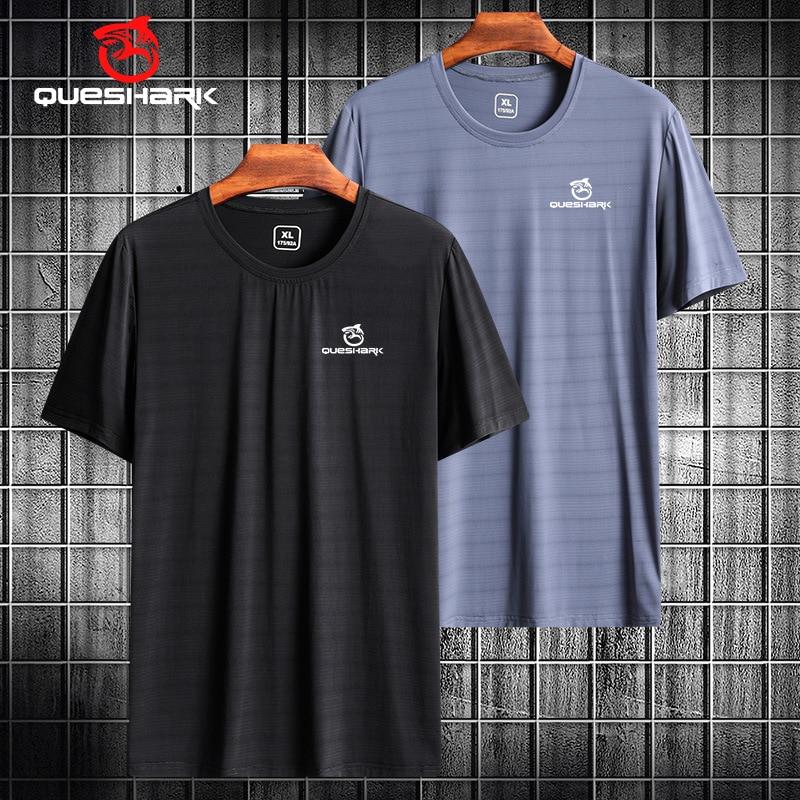 

Мужская быстросохнущая спортивная футболка Queshark, футболки с короткими рукавами для комплексных тренировок, футболка для бега, топы для тренировок в тренажерном зале и фитнес-центре