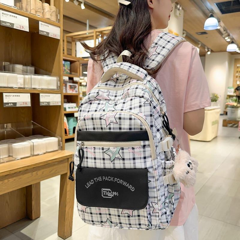 Japanese Ins Girls' Backpack Korean Version Little Fresh Junior High School Cute Soft Girl Backpack High School Computer Backpack