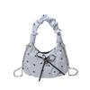 Butterfly Knot Tote Bag For Women With Bow And Pleated Design For Daily Use